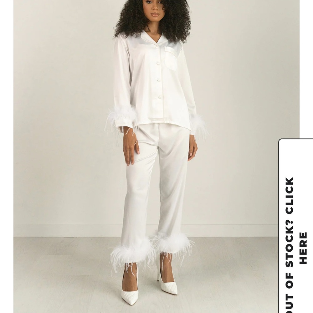 BON VIVIANN white feather pajamas